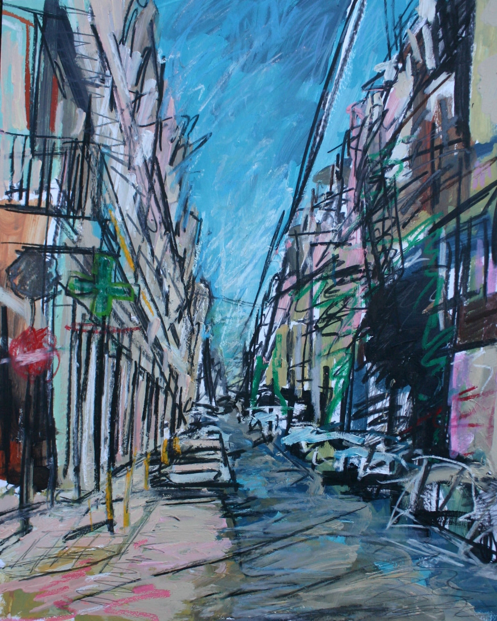 Matthew Thompson, Athens Street Scene, Pharmacy