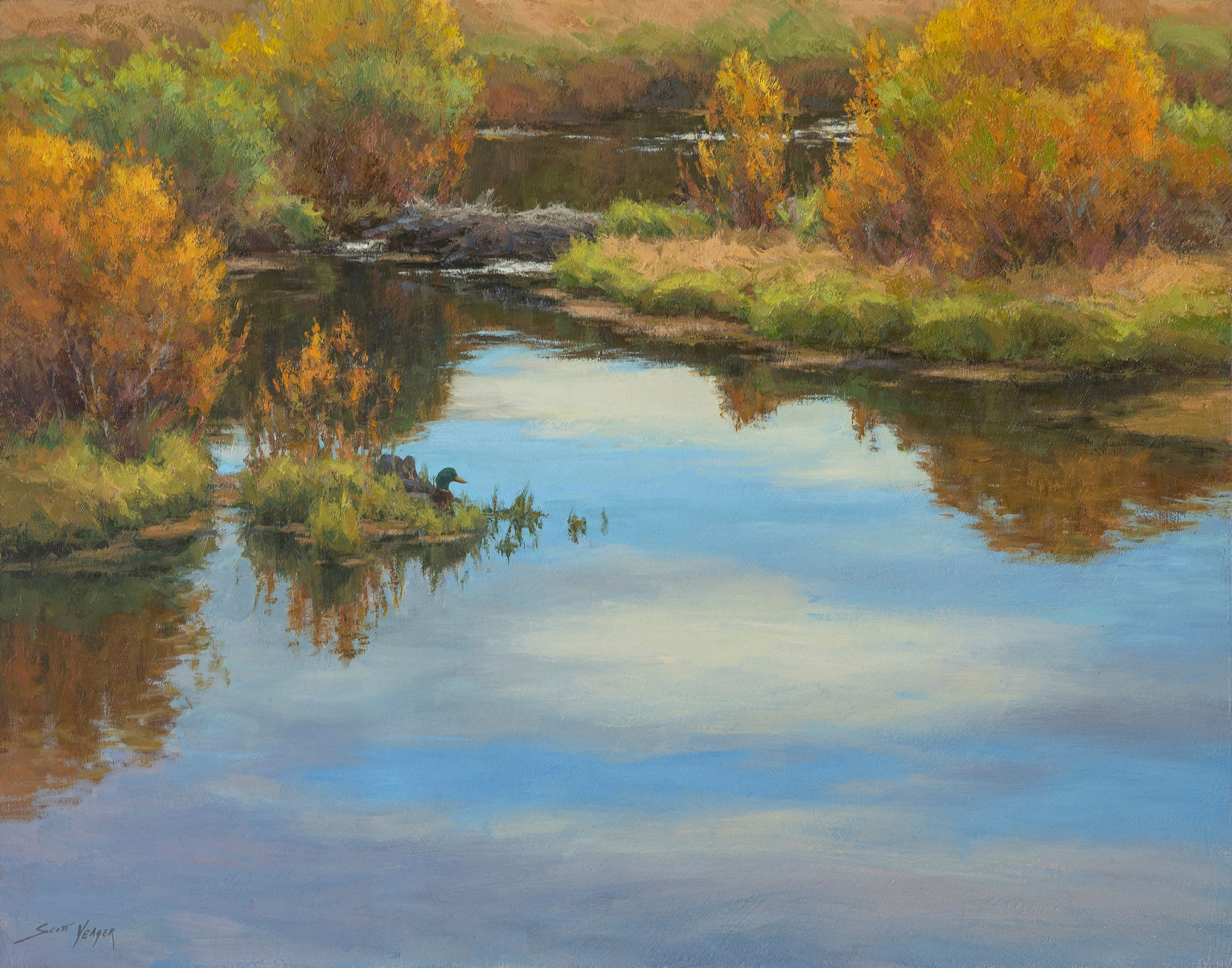 Scott Yeager, Reflections on an Autumn Pond