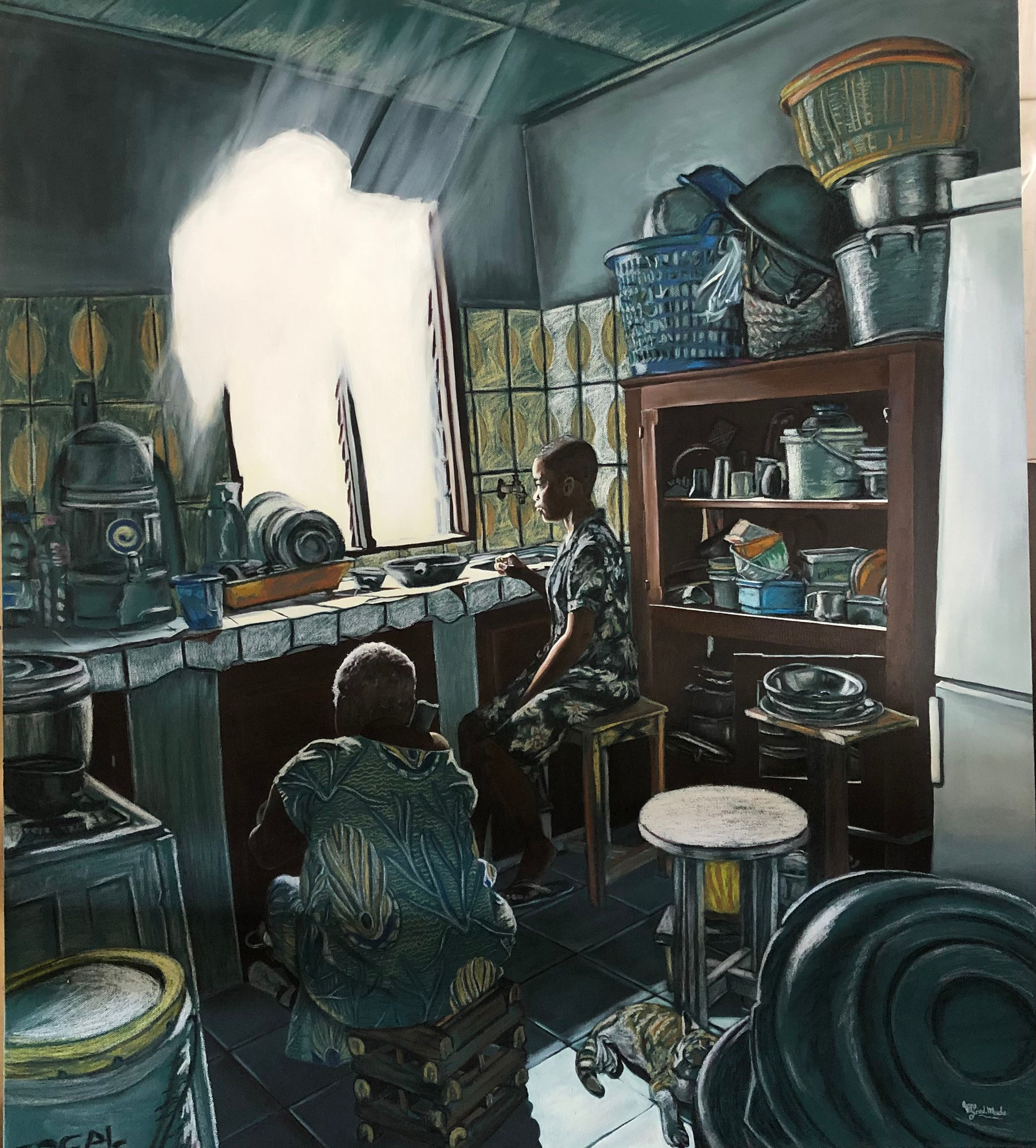 Wilfried Mbida, Le verre en inox, 2023