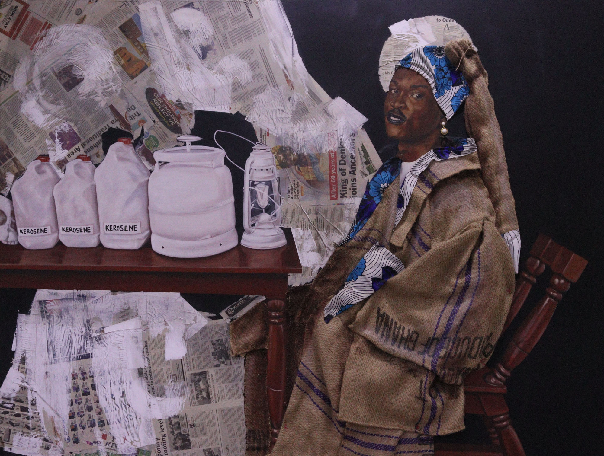 Joseph Hoggar, A man in white earring, 2022