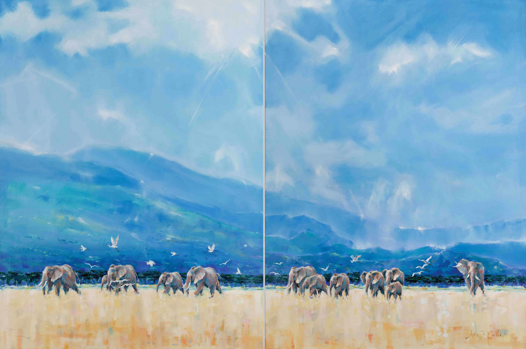 Julia Cassels, Nogorongoro (diptych)