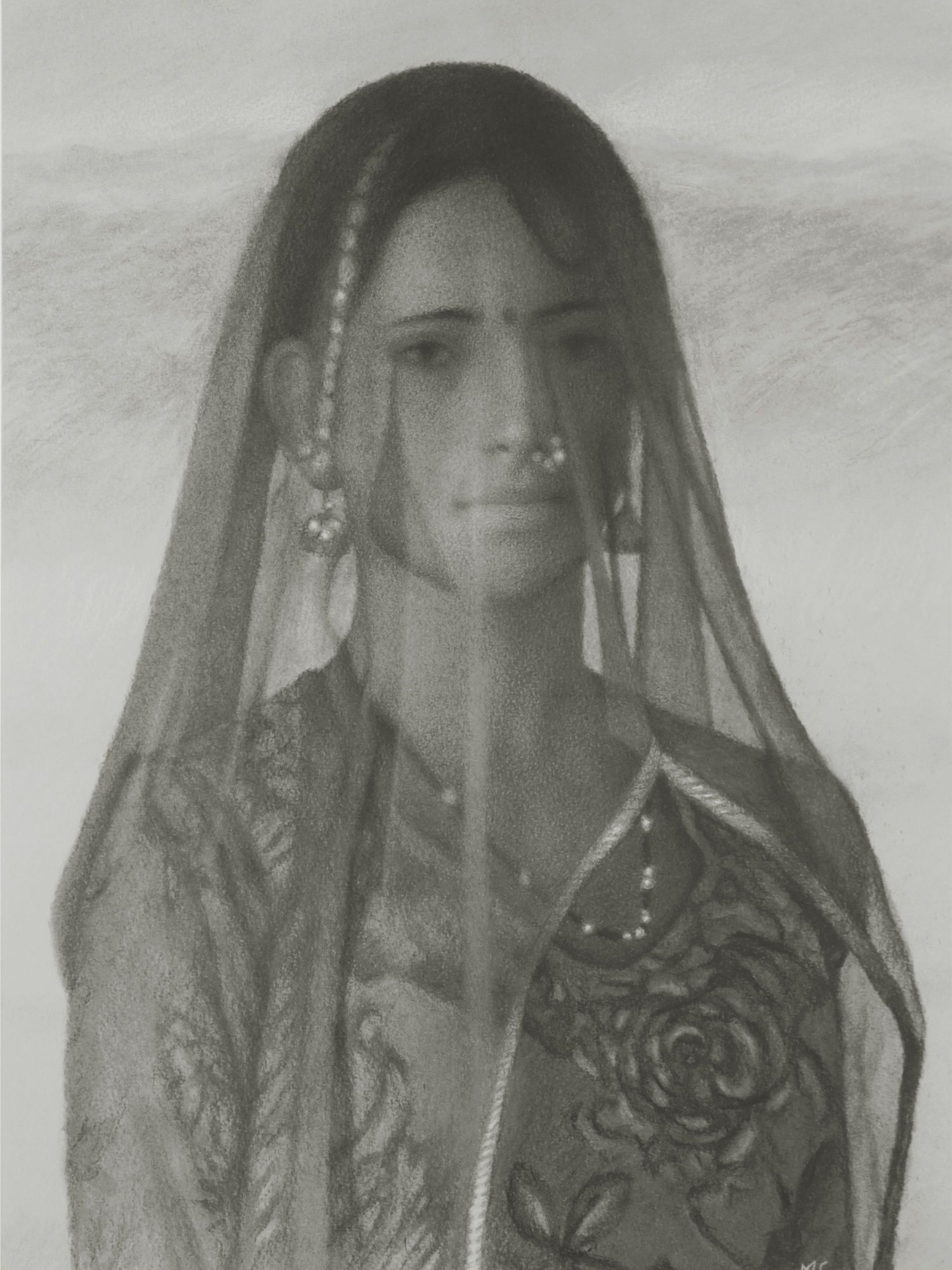 Mark Clark, Rajasthani Woman With Veil