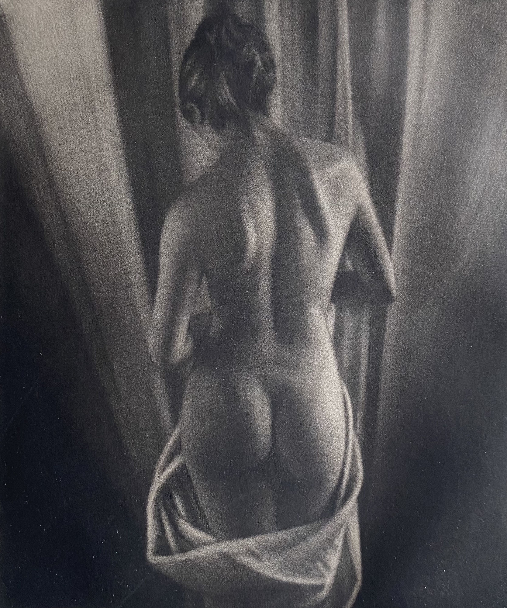 Mark Clark, Nude with Drape (Mounted)