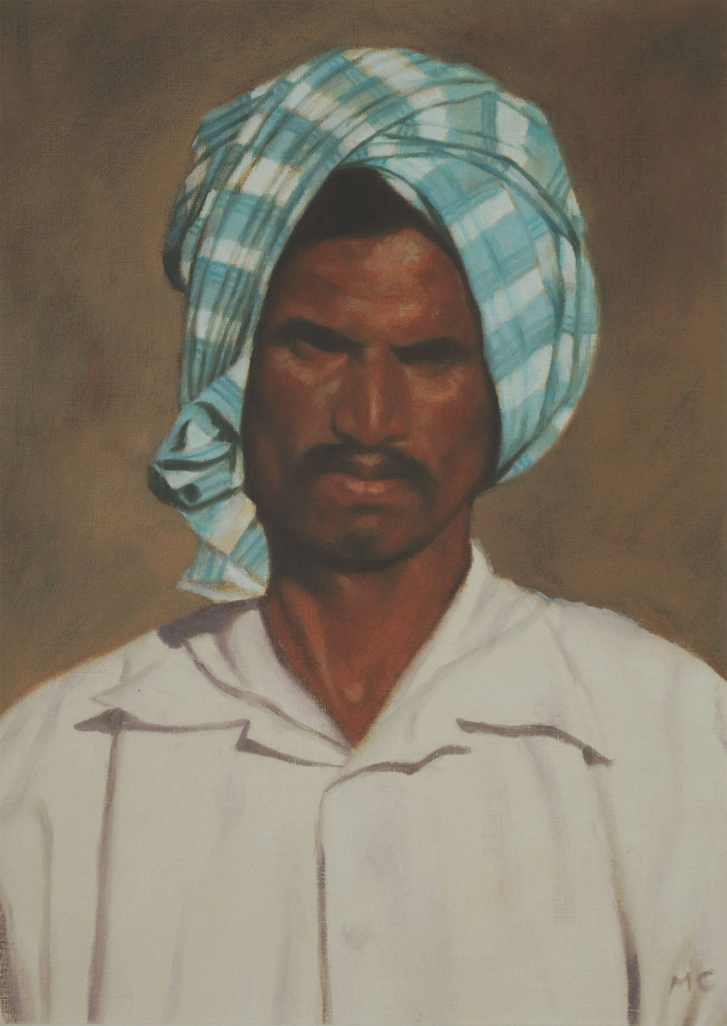 Mark Clark, Rajasthani Man with Checked Turban