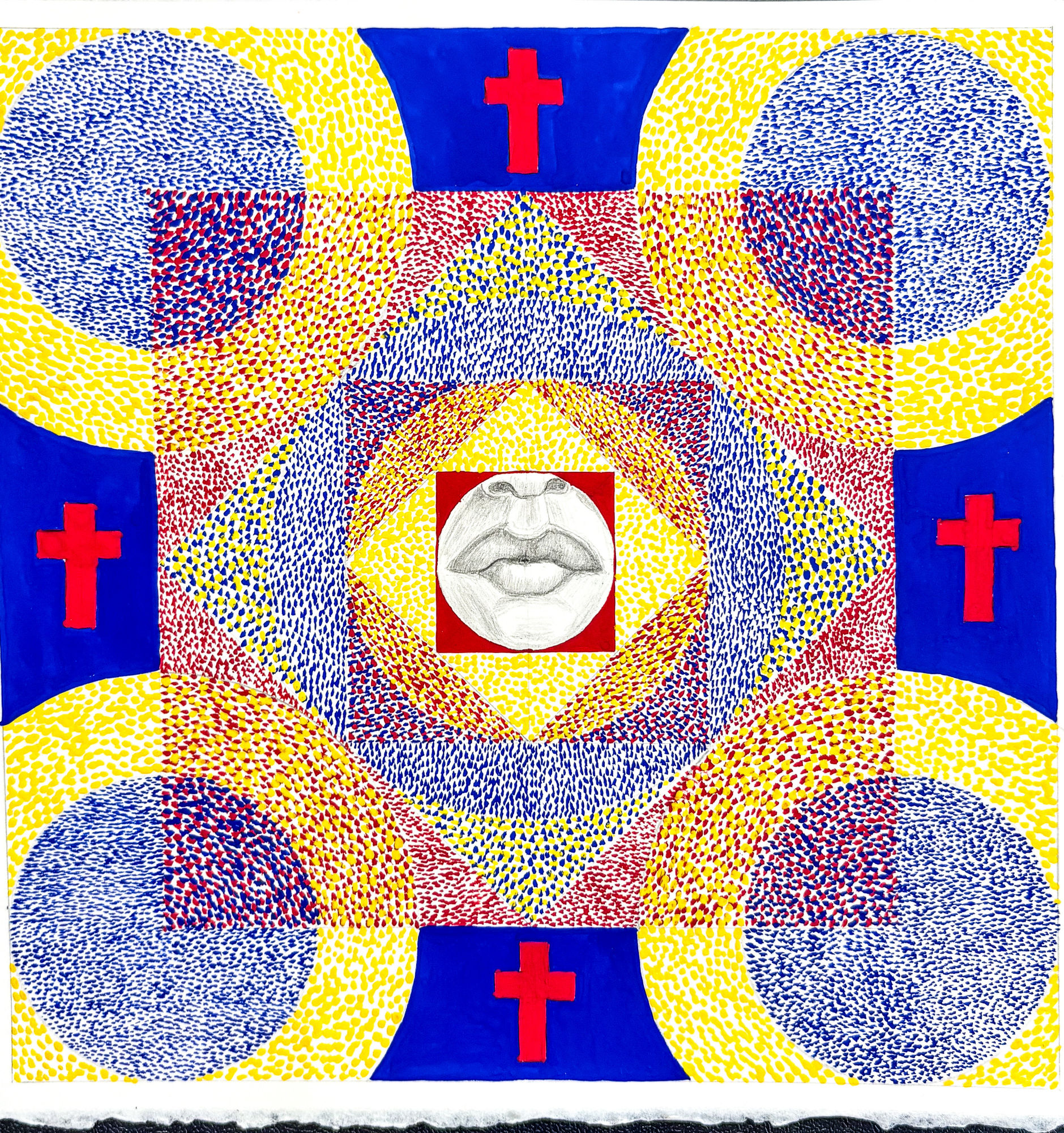 Bruce Cahn, Small Mandala with Lips