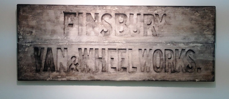 Yz Lost in the city London - Finsbury Van & Wheelworks Encre et papier sur bois 60 x 155 cm