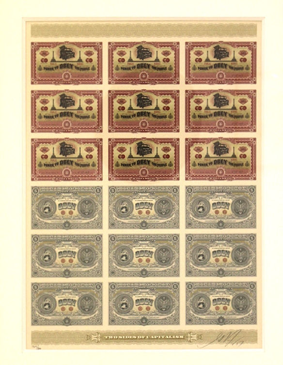 Shepard Fairey Two sides of Capitalism Lithograph 59 x 44,5 cm