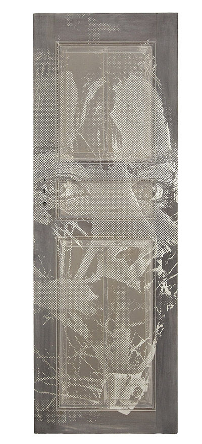 Vhils Desvaecer 10 Laser-carved old wooden doors 227 x 78 cm