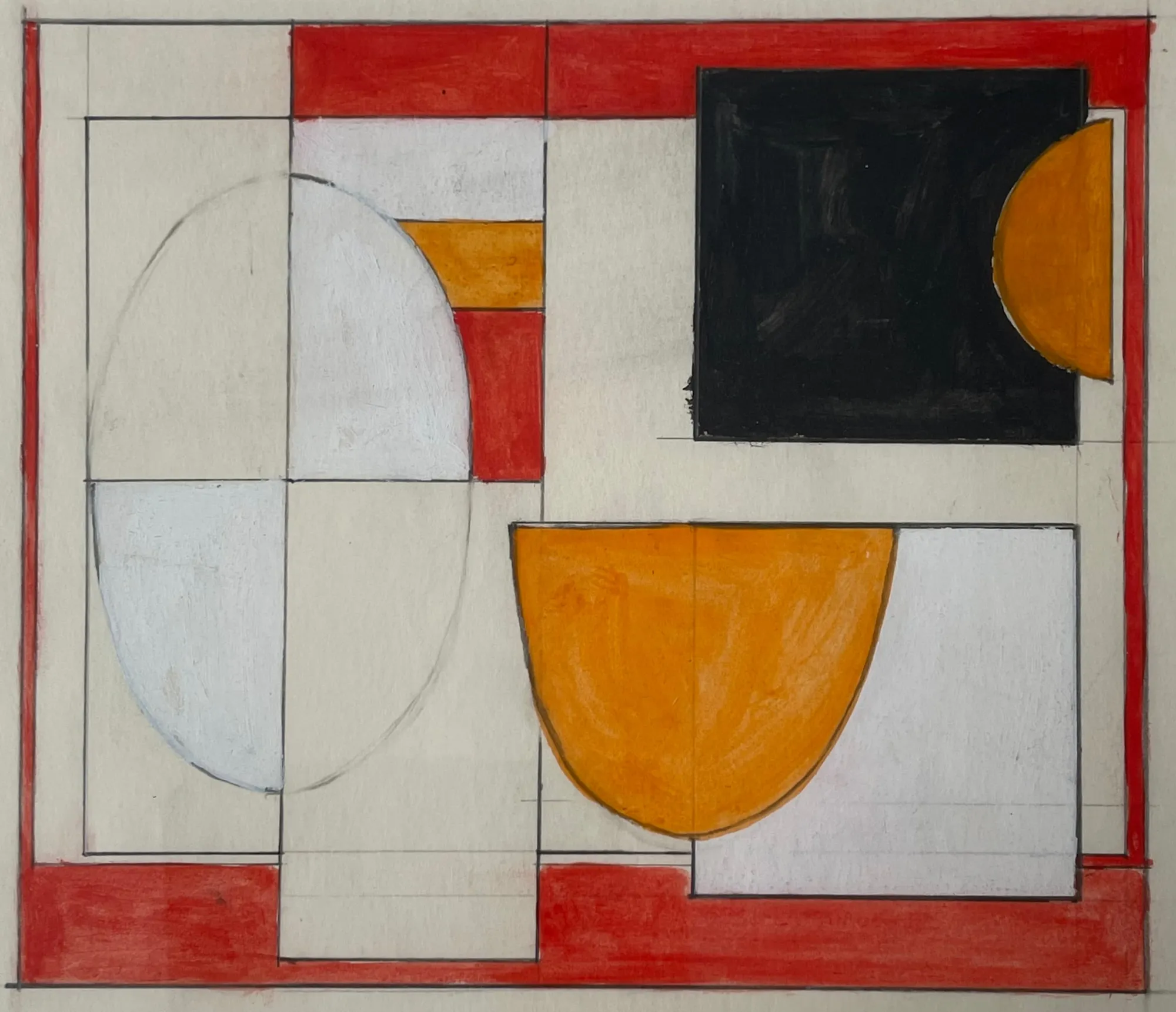 George Dannatt, Study for Tantris No 2- Ovid Form (with squares), 1970