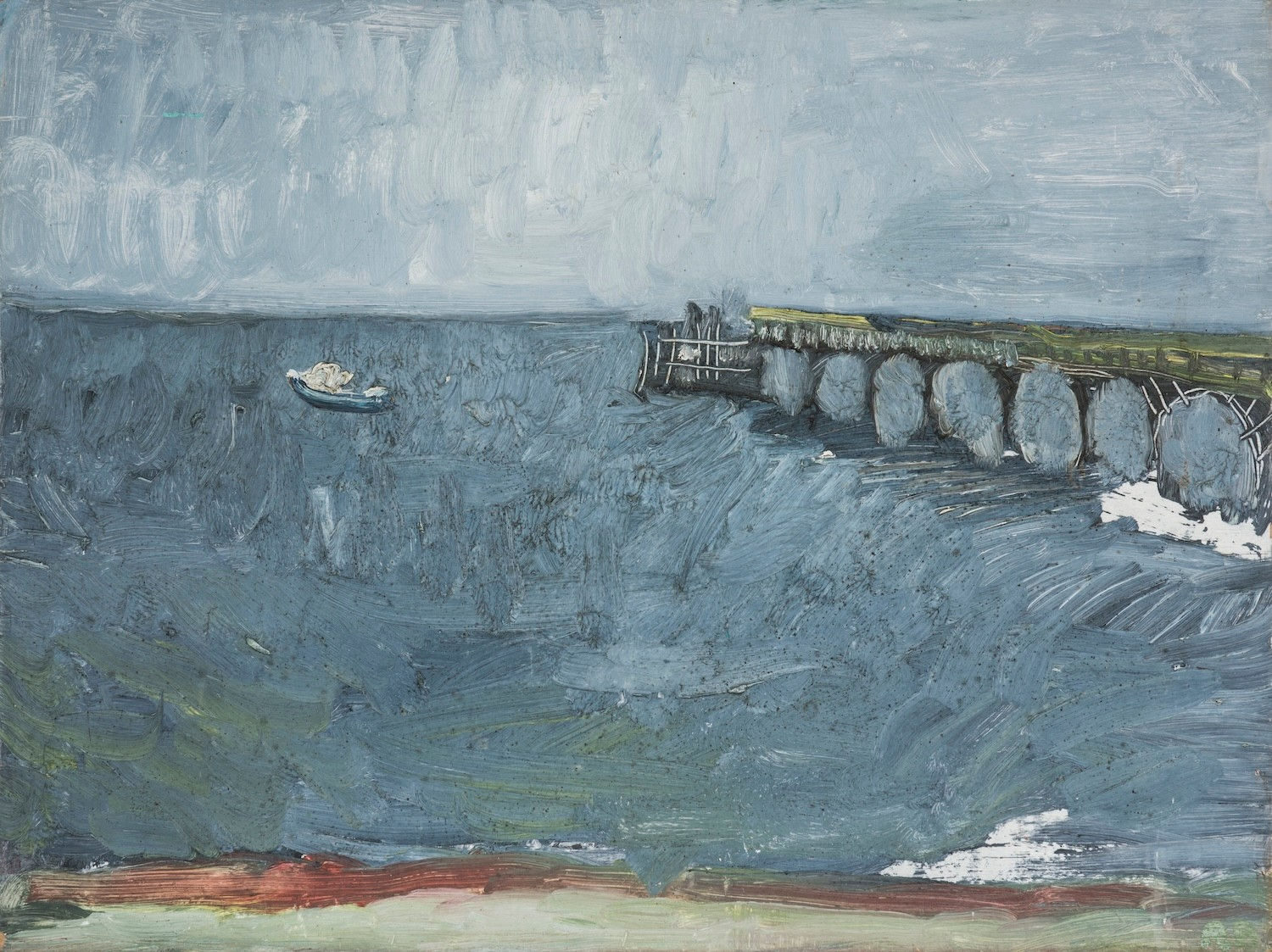 Romi Behrens, Clevedon Pier with Little Boat, c.1989