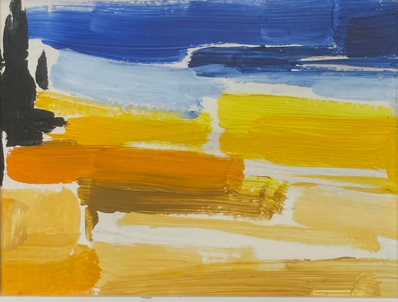 Kenneth Lawson (1920-2008), Provencal Landscape with Cypres, 1980