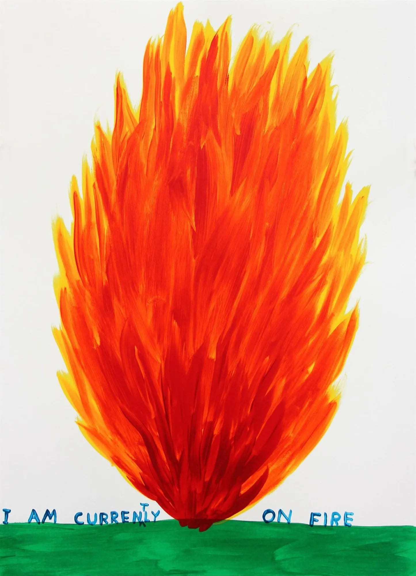 David Shrigley, I Am Currently on Fire, 2018