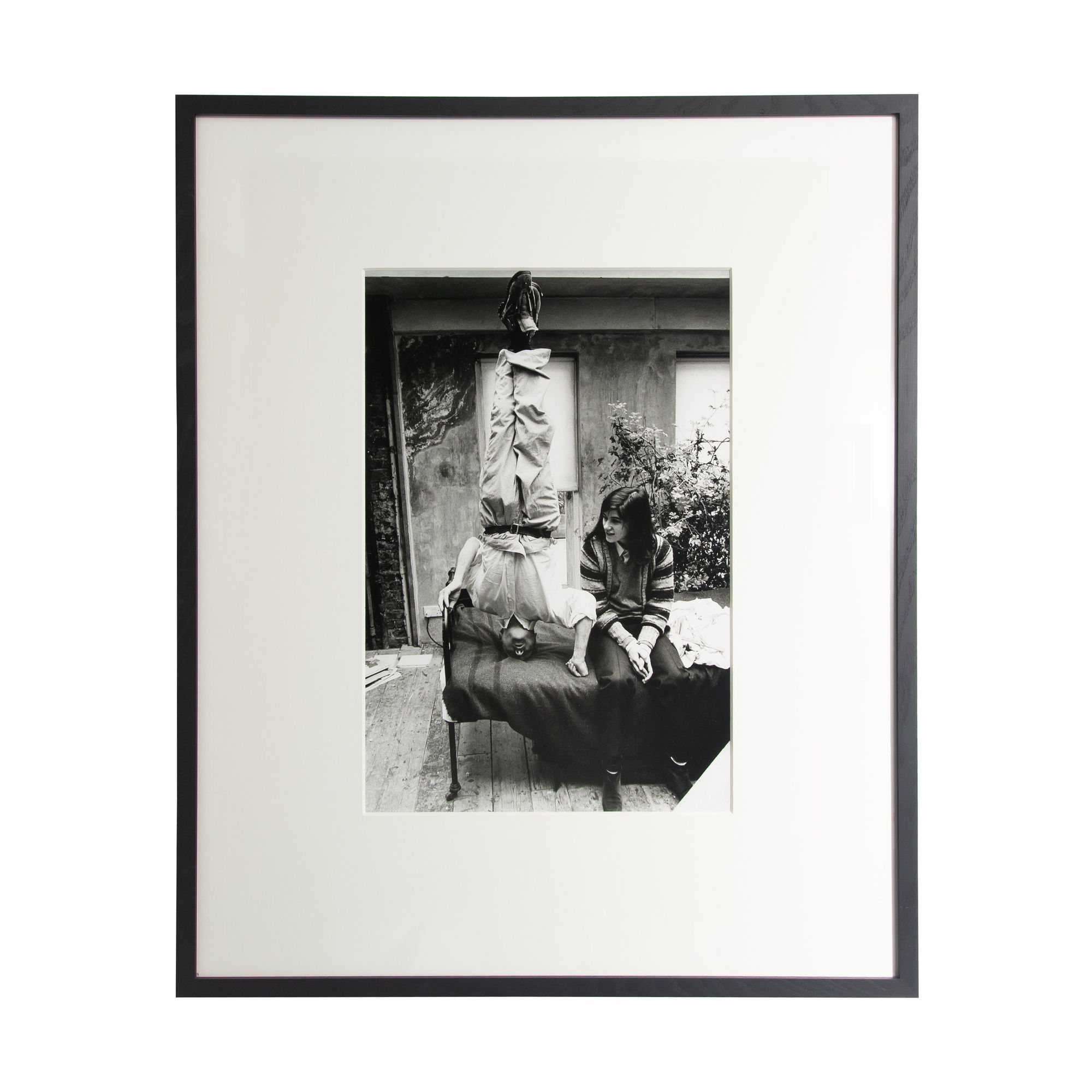 Bruce Bernard, Lucian Freud standing on his head with daughter, Bella, circa 1985