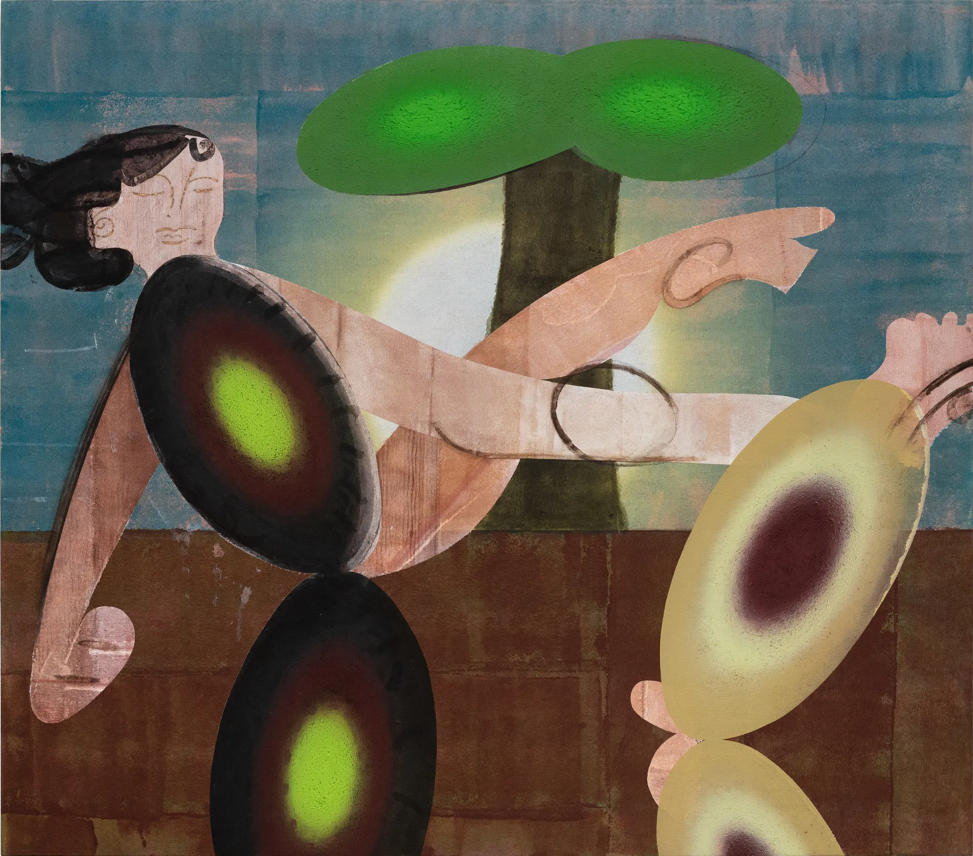 Carlín Díaz, Two Dancers in Front of a Heavy Tree, 2024