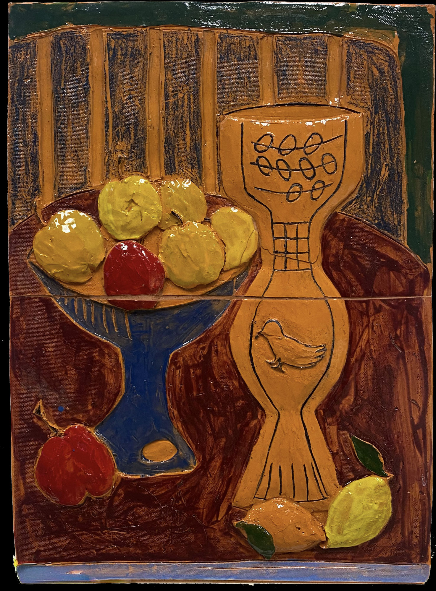 Sofie Steegen, Still life: vases and fruit II, 2025
