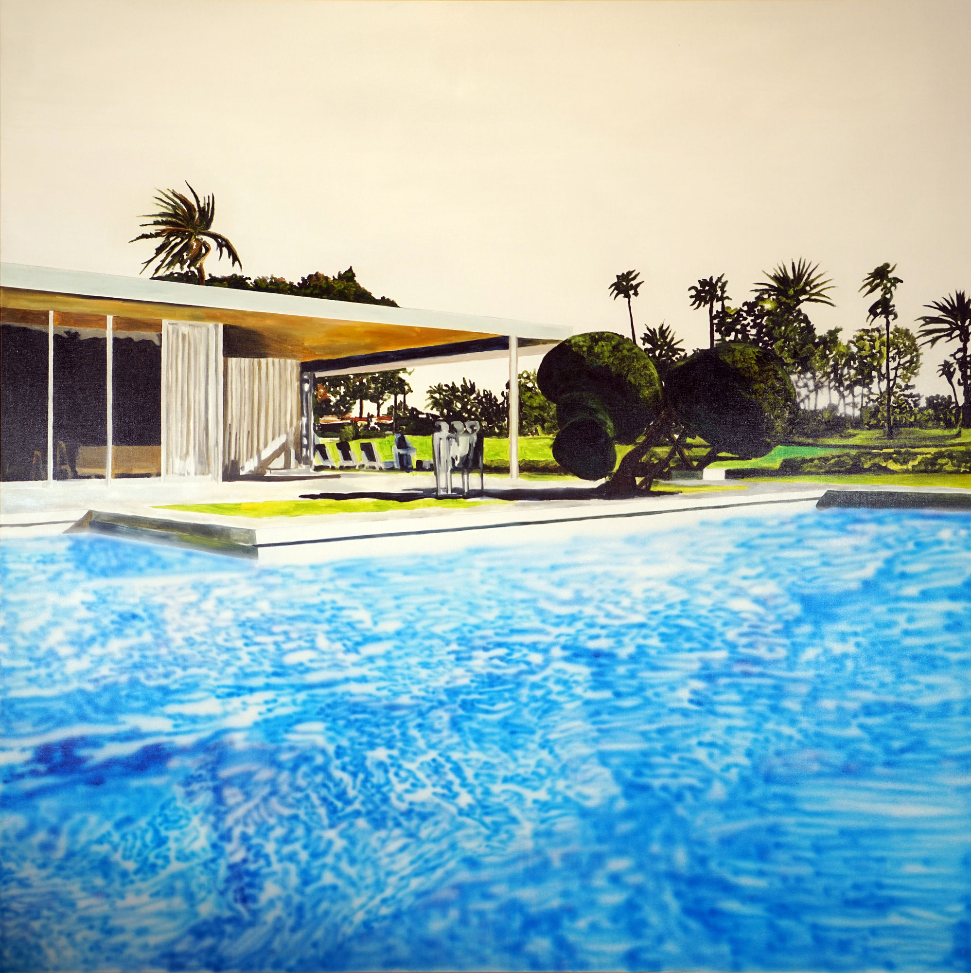 Eamon O'Kane, Neutra Pool with White Sky, 2020