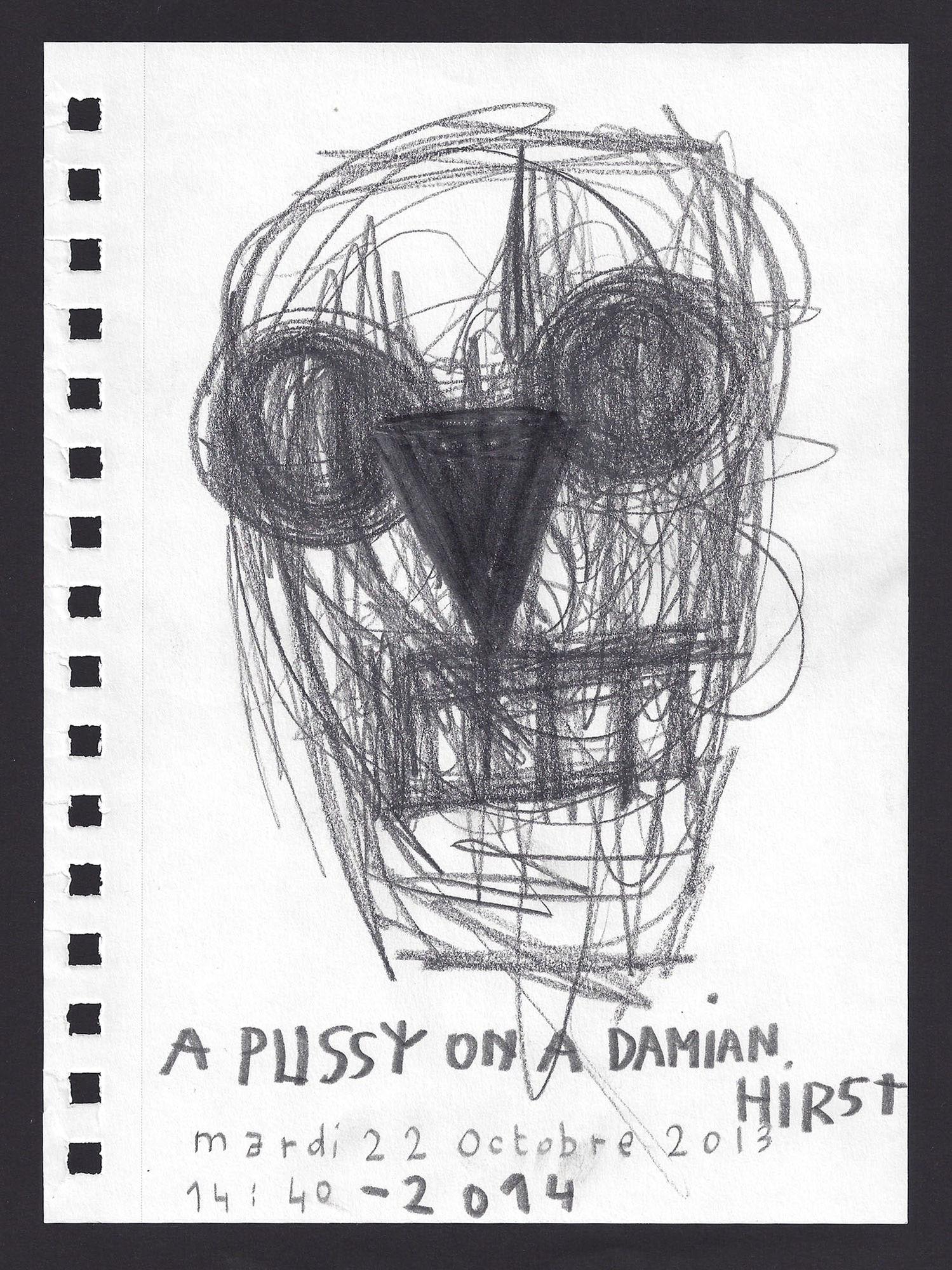 Anne-Lise Coste, A Pussy on a Damian Hirst, 2013