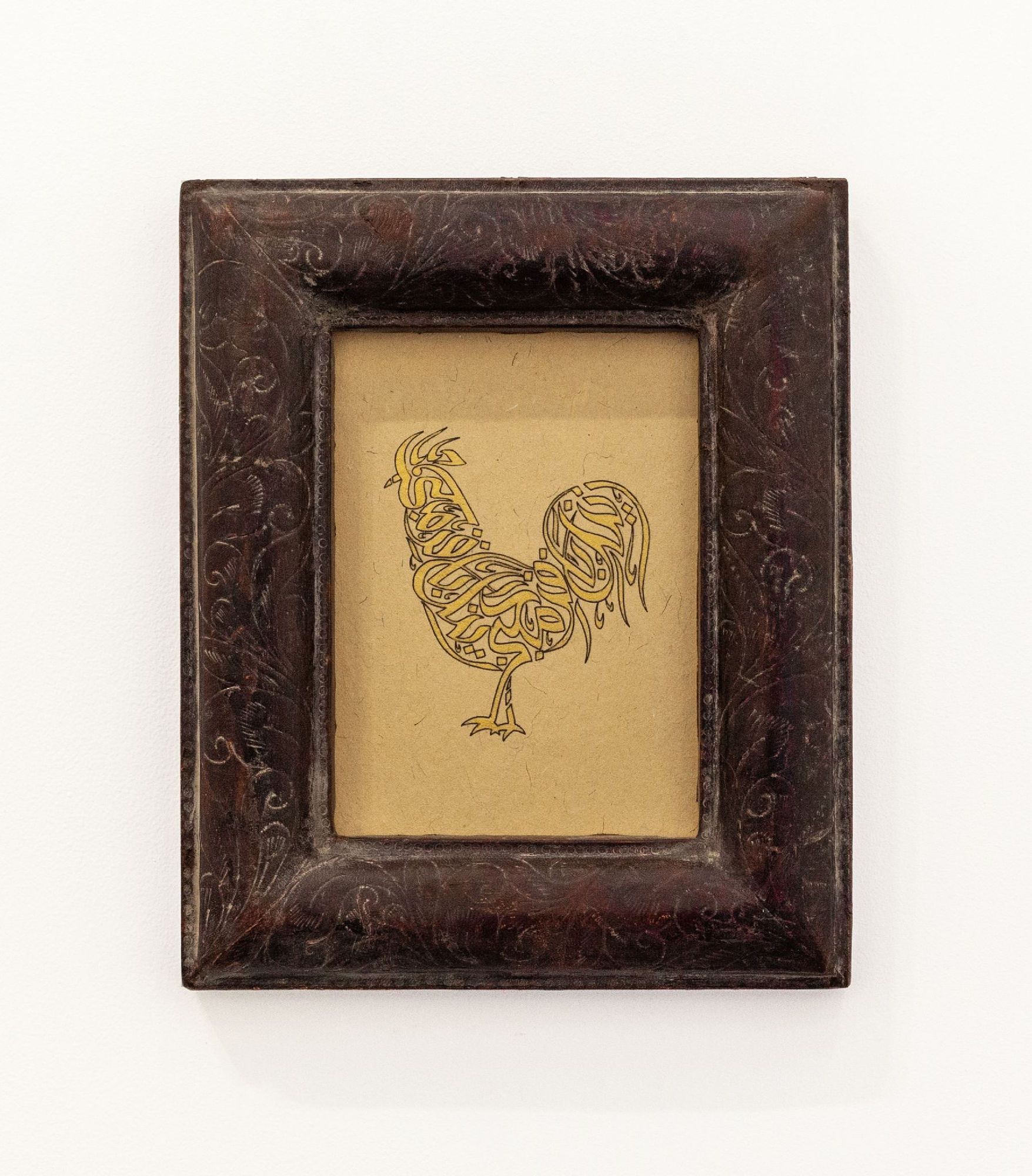Jeffrey Vallance, Rooster, Islamic Arabian Calligraphy, 2018