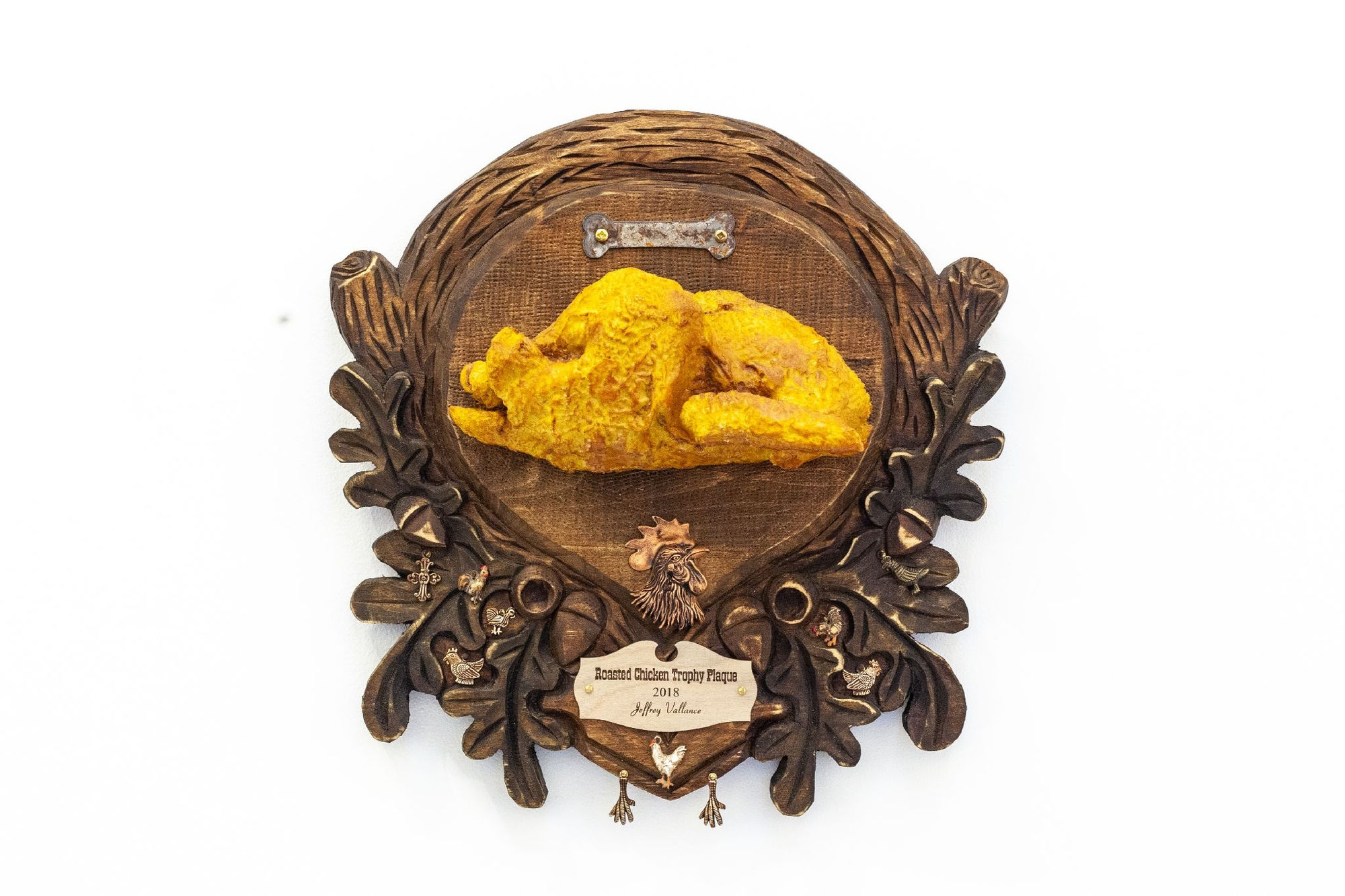 Jeffrey Vallance, Roasted Chicken Trophy Plaque, 2018