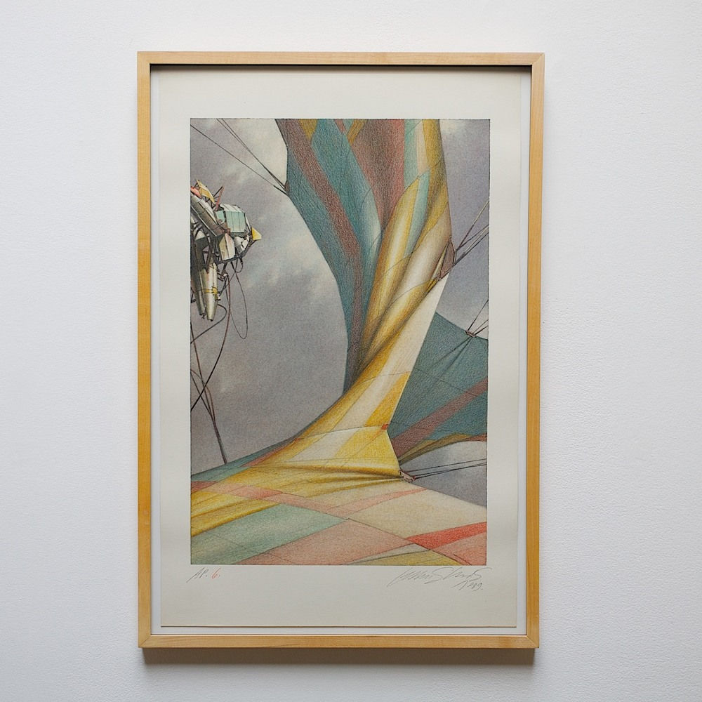 Lebbeus Woods, Aerial Paris Series, #6 -- Detail of Ion Collecting Sail, 1989