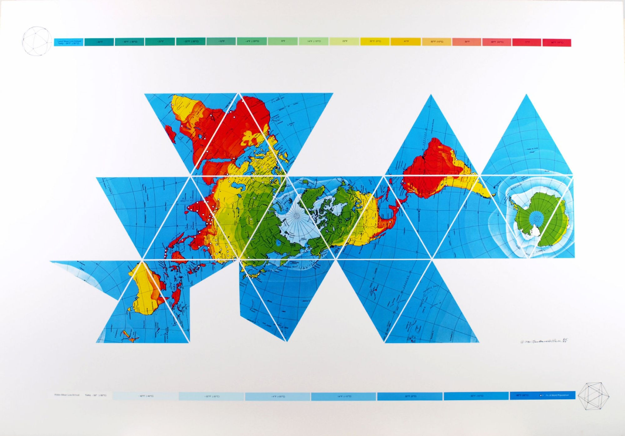 Buckminster Fuller, Dymaxion Air-Ocean World Map, AP 19/20, Edition of 85, 1980