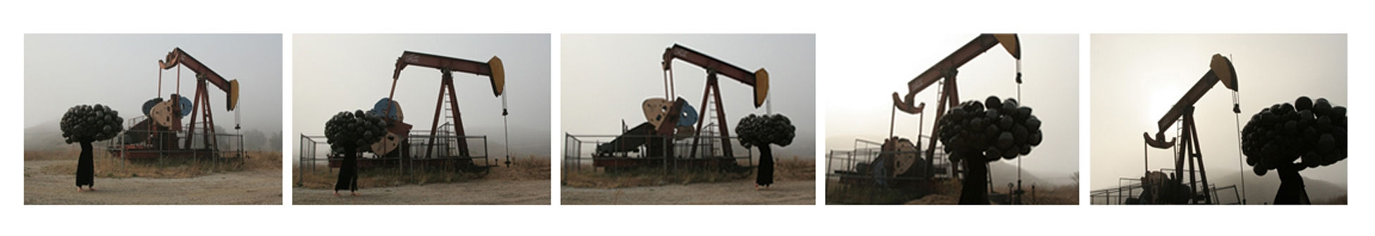 Elana Mann, Barefoot Motorcade with Black Balloons, from the IBD (Improvised Balloon Device) Series, 2007-11