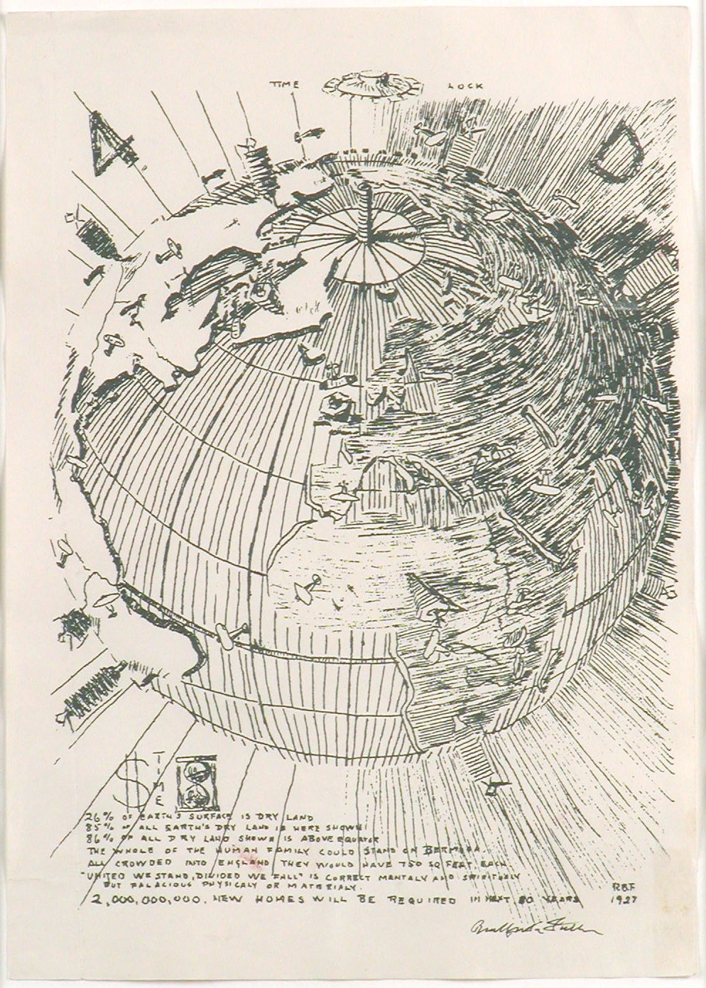 Buckminster Fuller, 4D Time World, from the 4D Time Lock portfolio, 1928