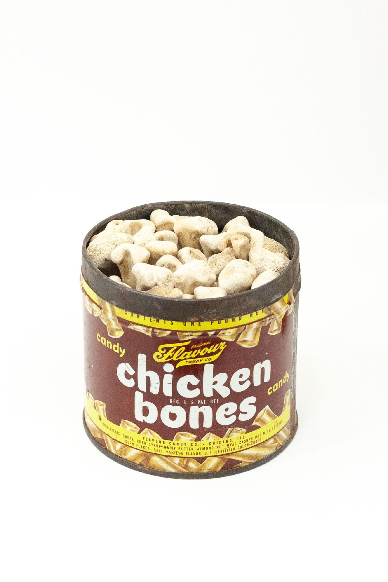 Jeffrey Vallance, Chicken Bones in Tin Can, Large Can, 2018