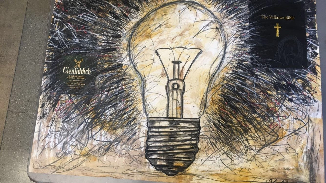 Jeffrey Vallance, Light Bulb/Glenfiddich, 2016