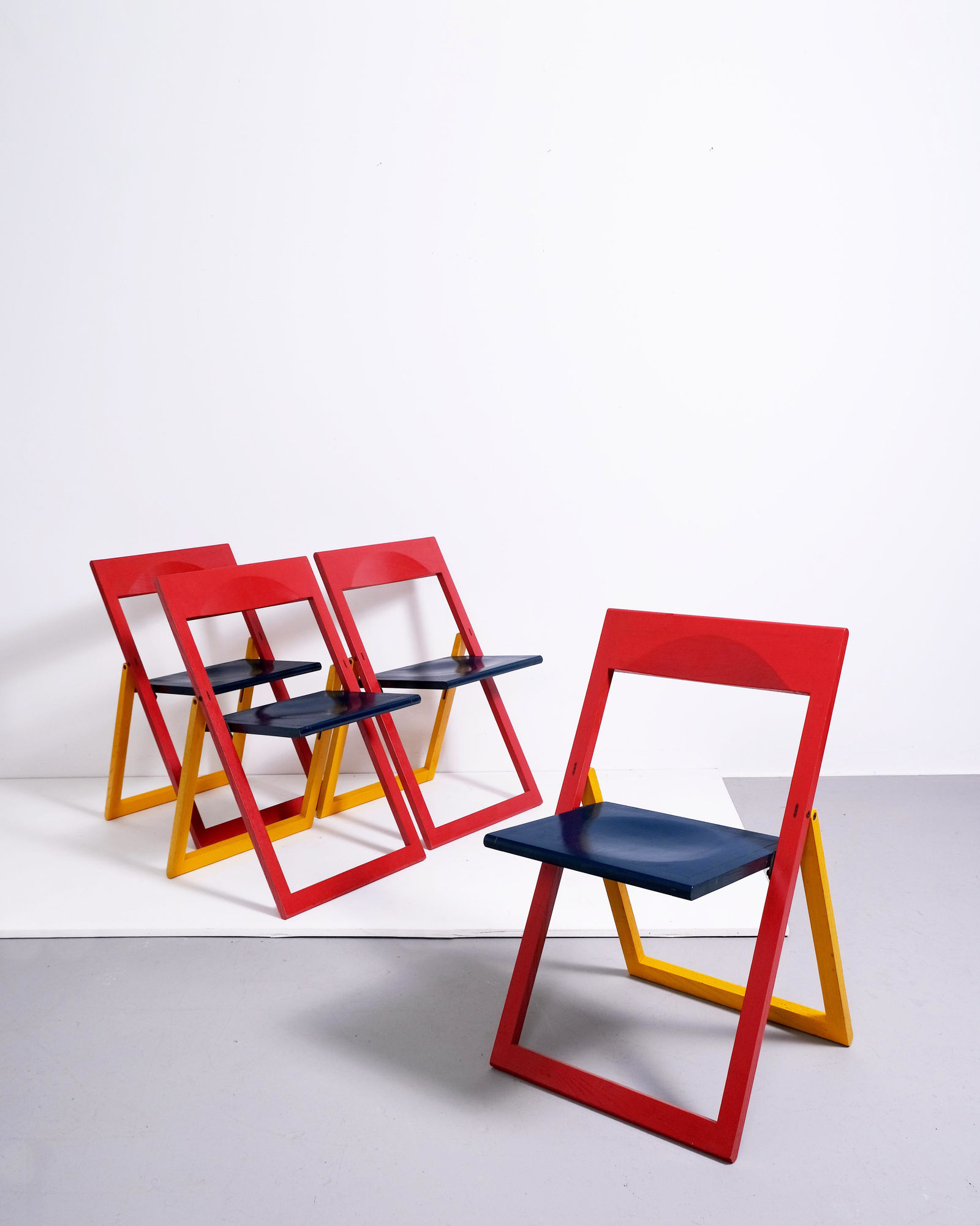 Marc Berthier & Alain Chauvel, Set of Four 'Aviva' Folding Chairs