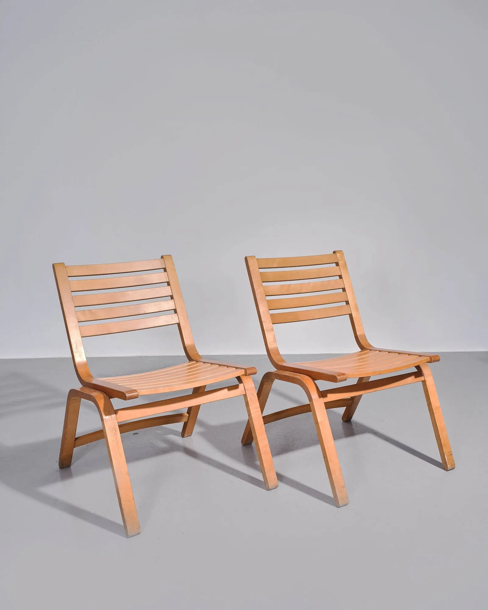 Trio Raita, Pair of Birch Lounge Chairs
