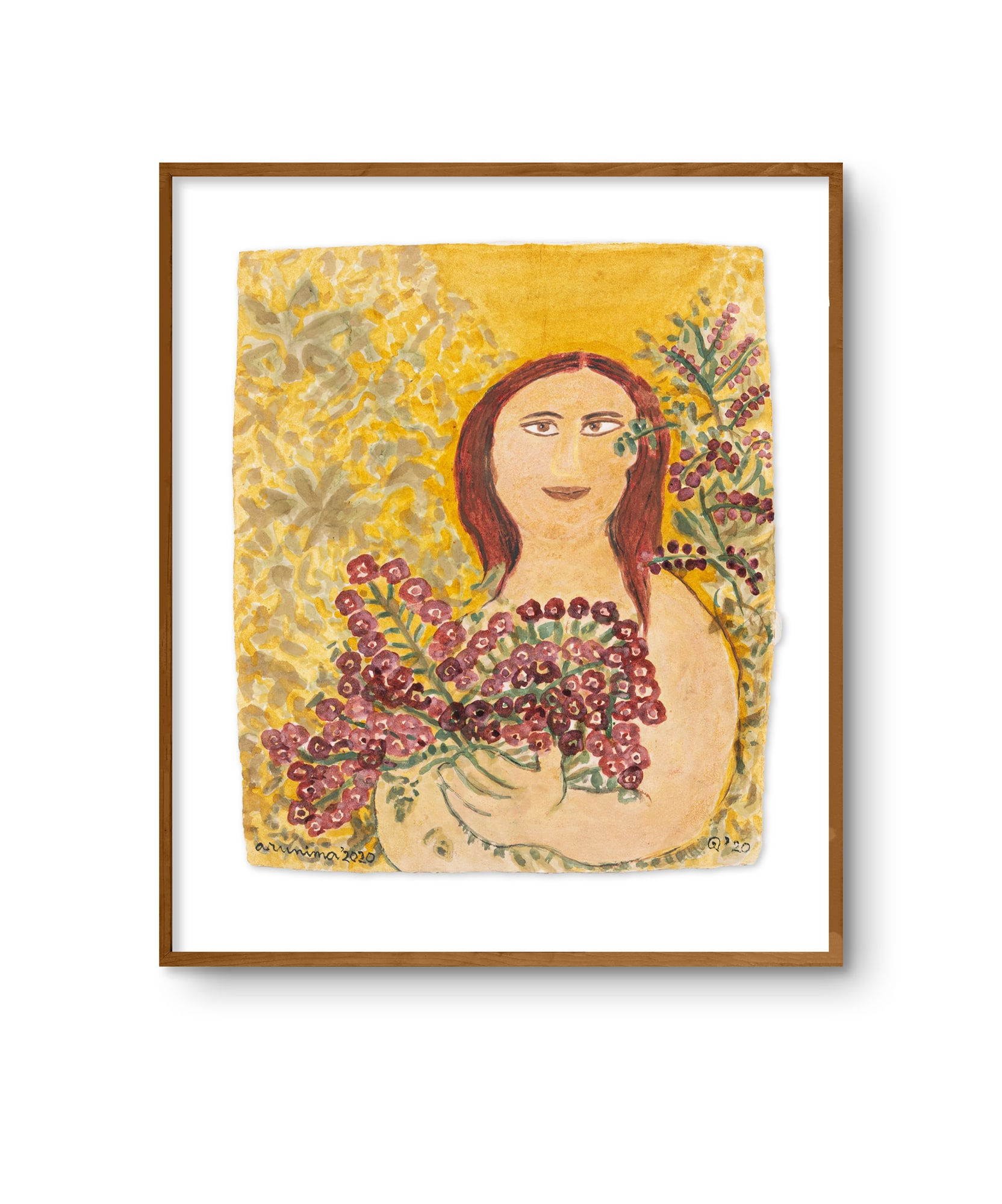 Arunima Choudhury, Girl with a Bouquet of Violet Flowers, 2020