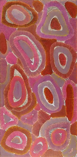 Agnes Nampijinpa Brown, Ngapa Jukurrpa (Water Dreaming) - Mikanji, 2019