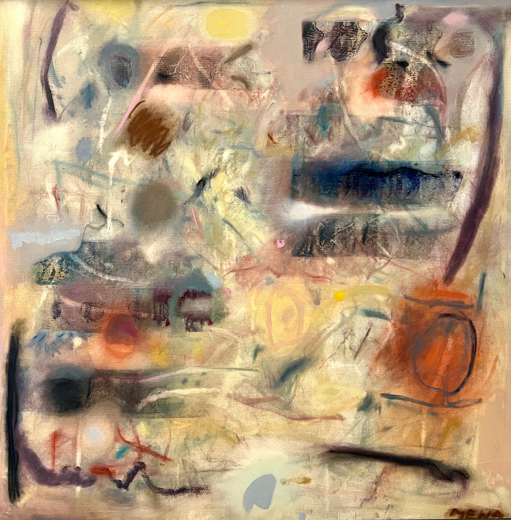 Rigoberto Mena, untitled (composition IV "burnt sienna"), 2024