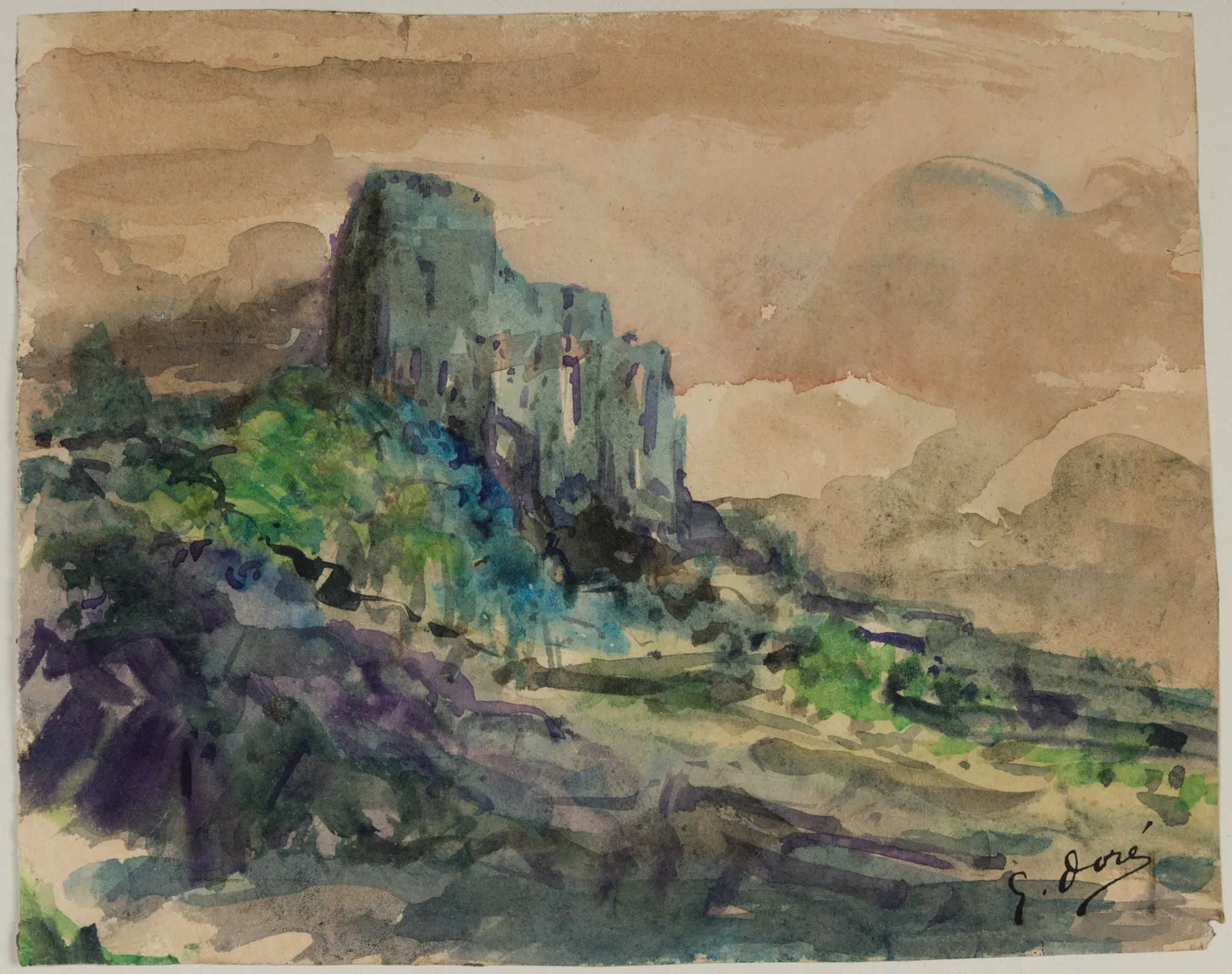 Gustave Doré, Landscape with ruins of a Castle