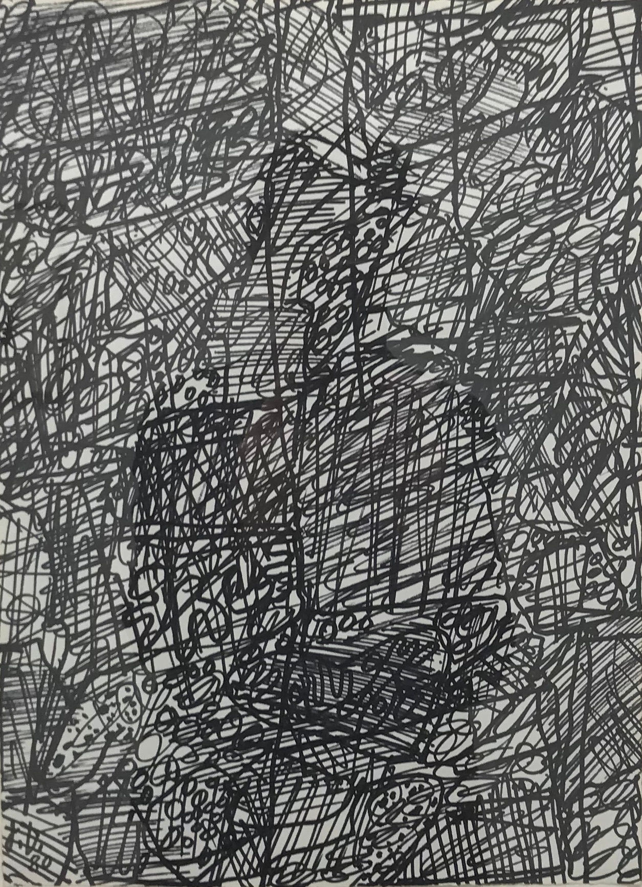 Jean DUBUFFET Paysage - Sites aux figurines (D323) 35 x 25,5 cm