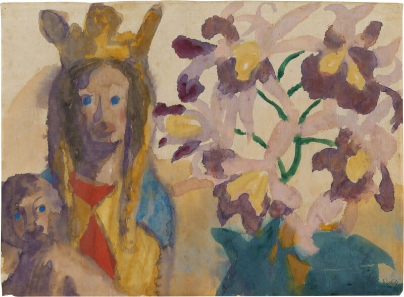 Emil Nolde, Madonnenstillebene mit Orchideen, um 1930/1940