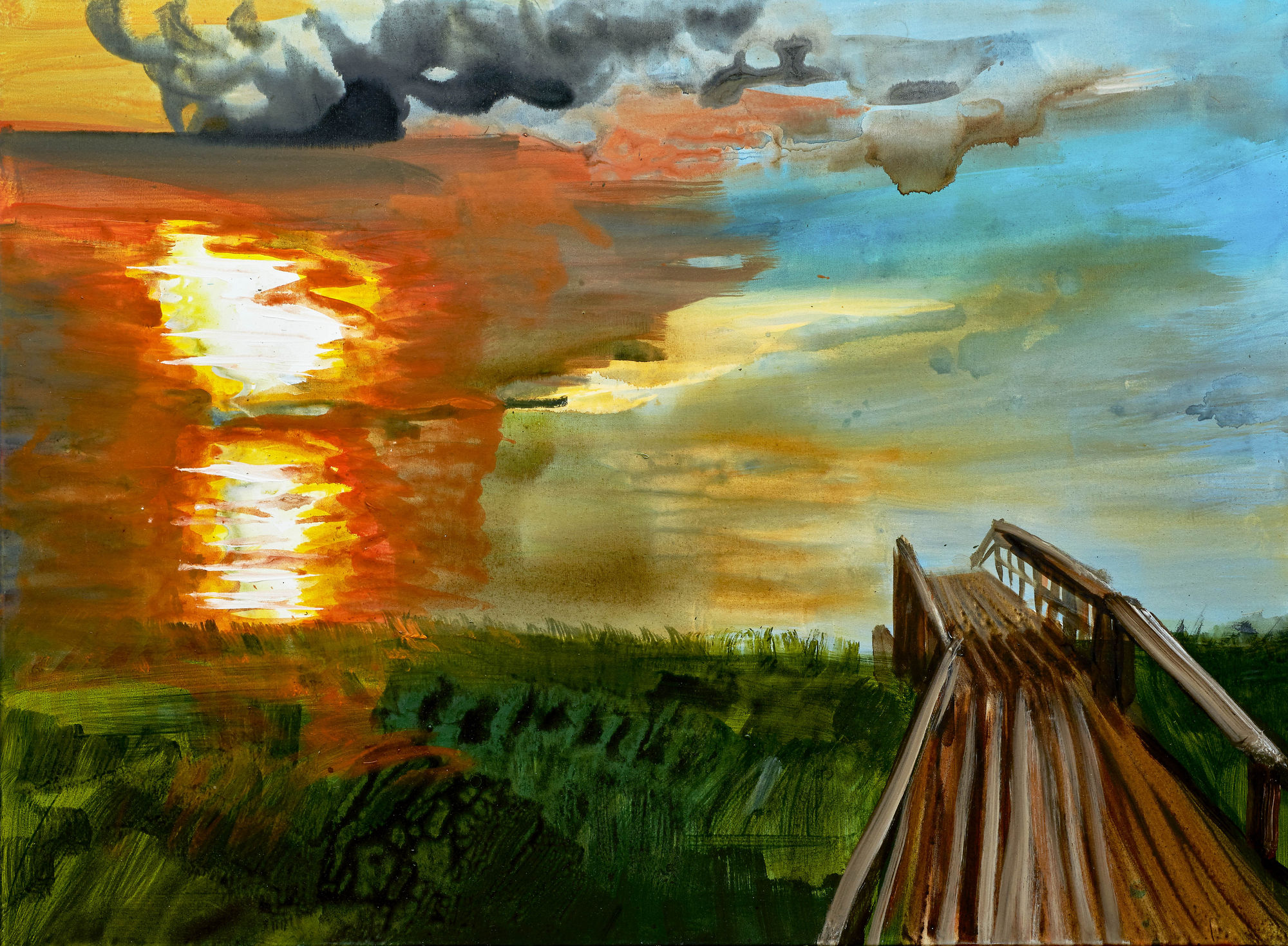 Rainer Fetting, Himmelsleiter Sunset, 2019