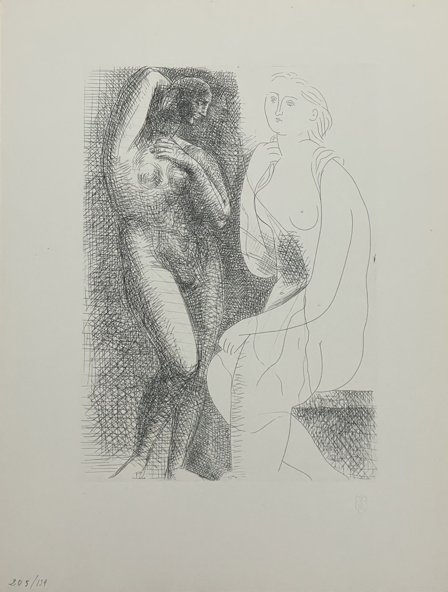 Pablo Picasso, Femme nue devant une statue, 1931