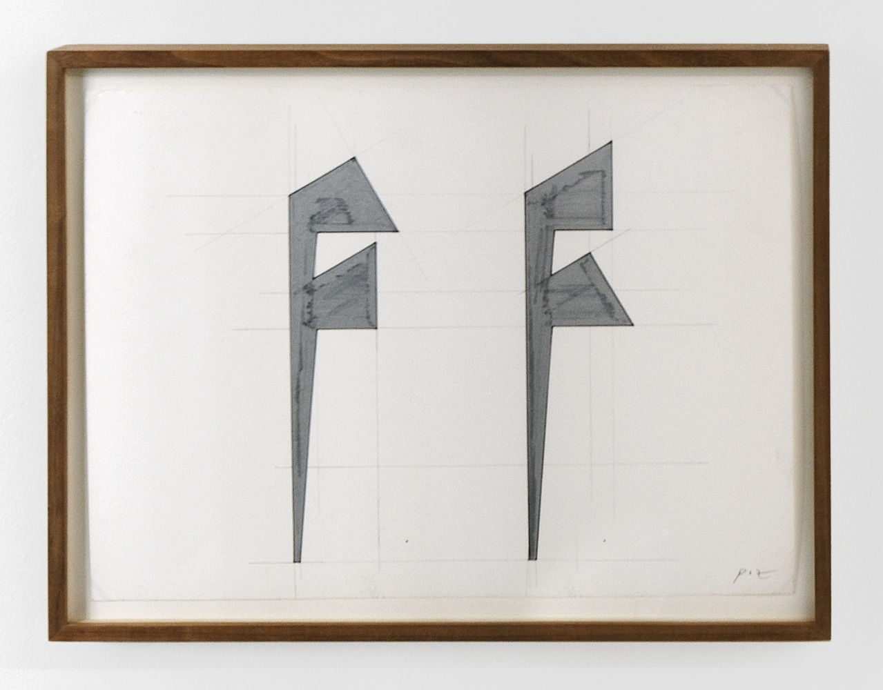 Vaclav Pozarek Untitled (figures with pipes) Oeuvre papier 21 x 30 cm 8.27 x 11.81 in