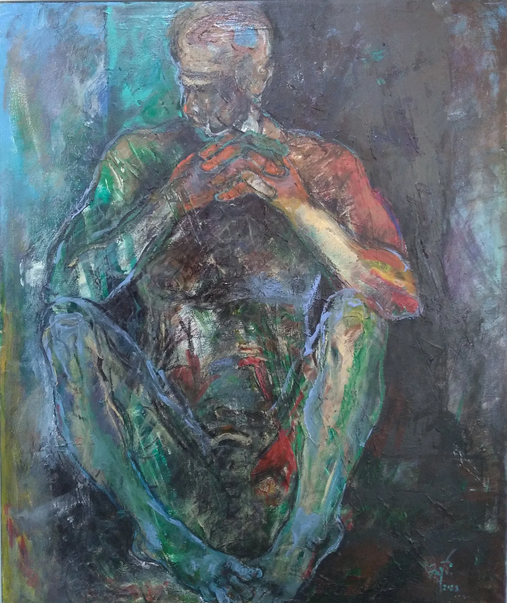 Prof. Sarath Chandrajeewa, Thinker in front of the empty doorway, 2023