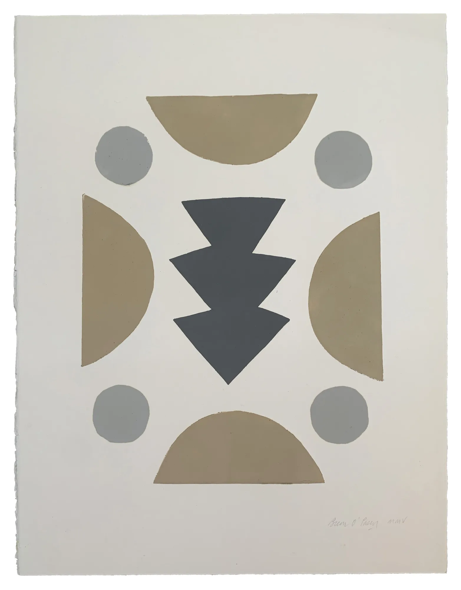 Breon O'Casey, Angular Form in Grey, 2005