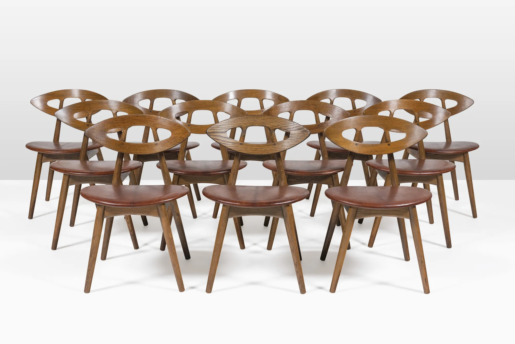 Ejvind Johansson, Set of 12 "eye"chairs, 1961