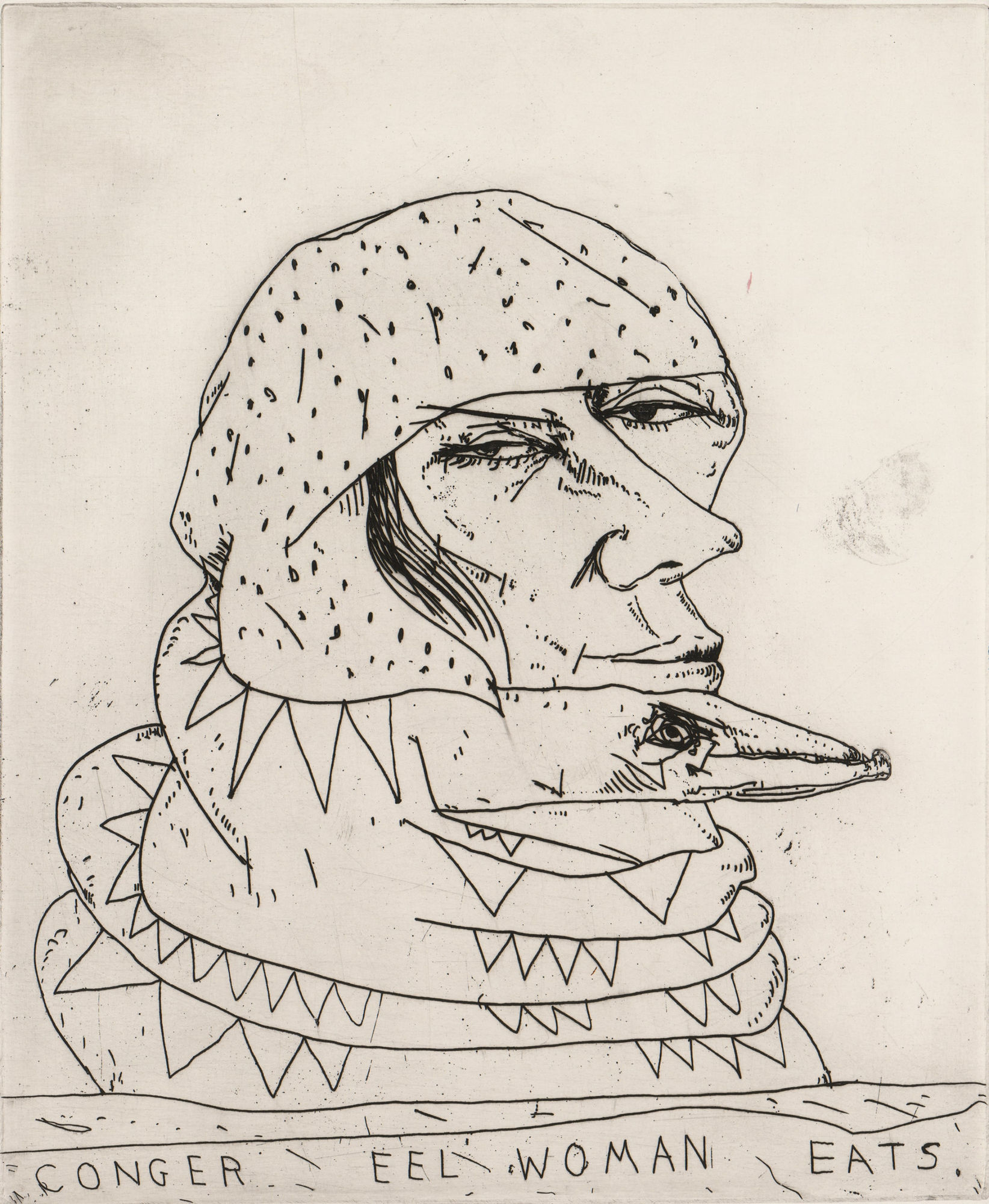 John Bellany, Conger Eel Woman Eats, 1976