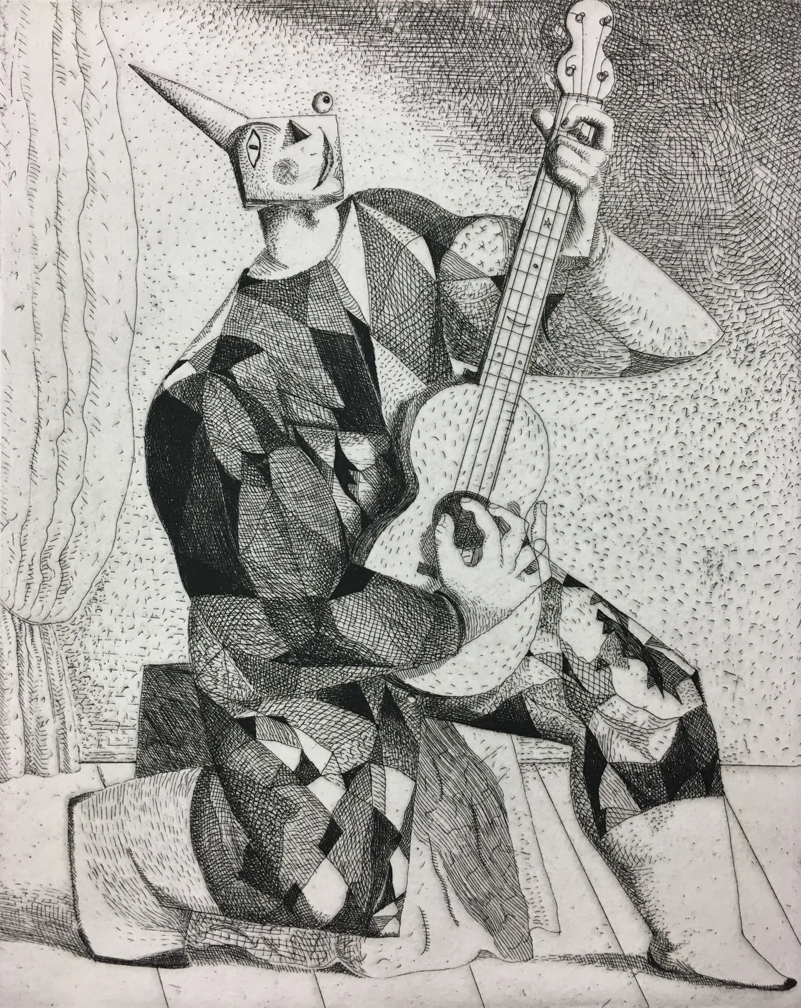 John Byrne, Harlequin and Guitar, 1998