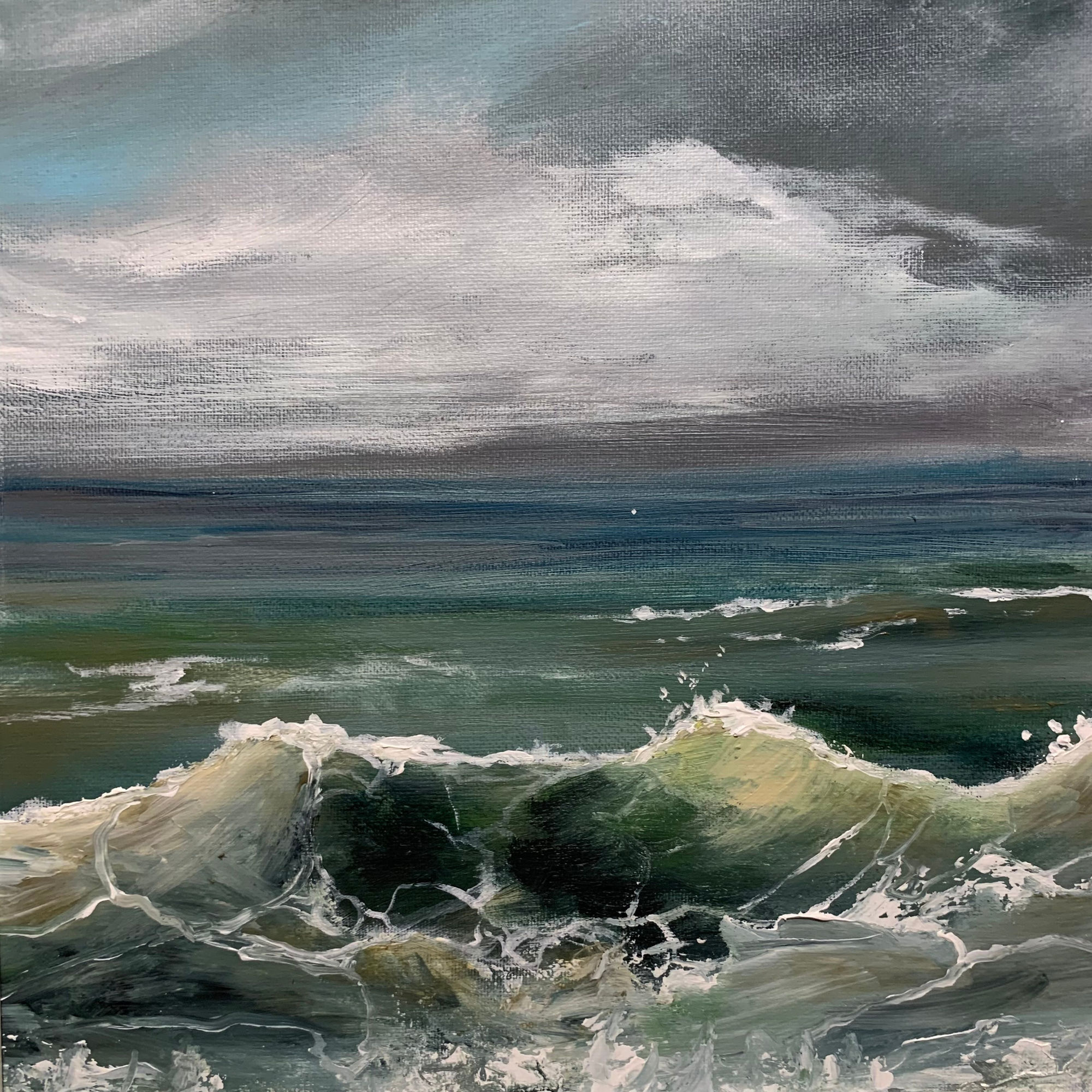 Lindsay Dudley, Emerald Waves Diptych (2)