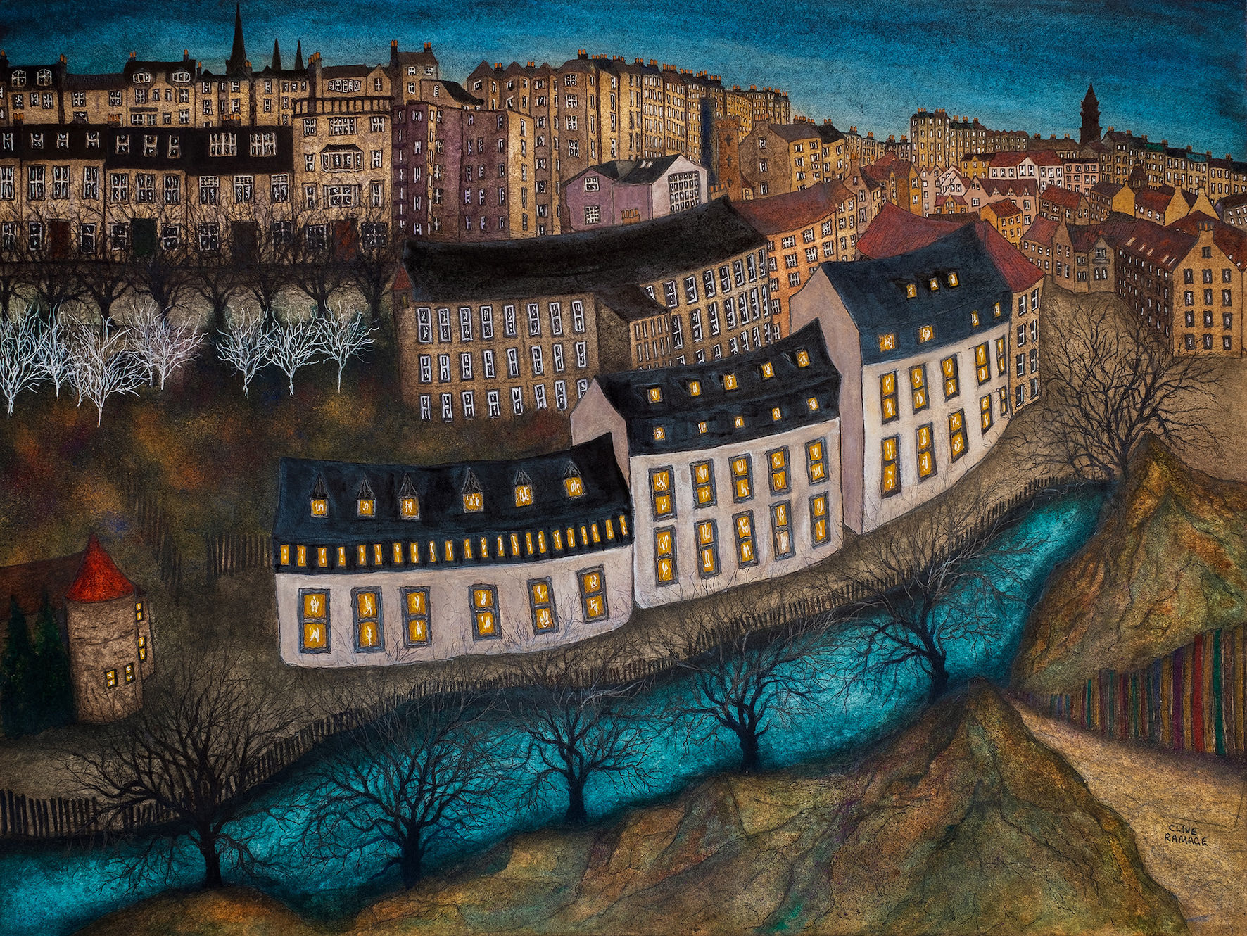 Clive Ramage, Dean Village (Twilight), 2017