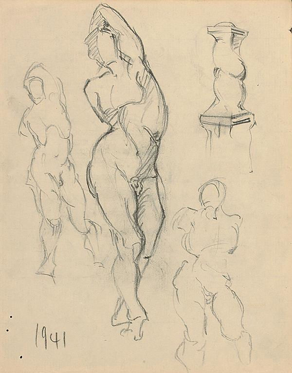 Francis Newton Souza, Untitled (Male nude studies), 1941