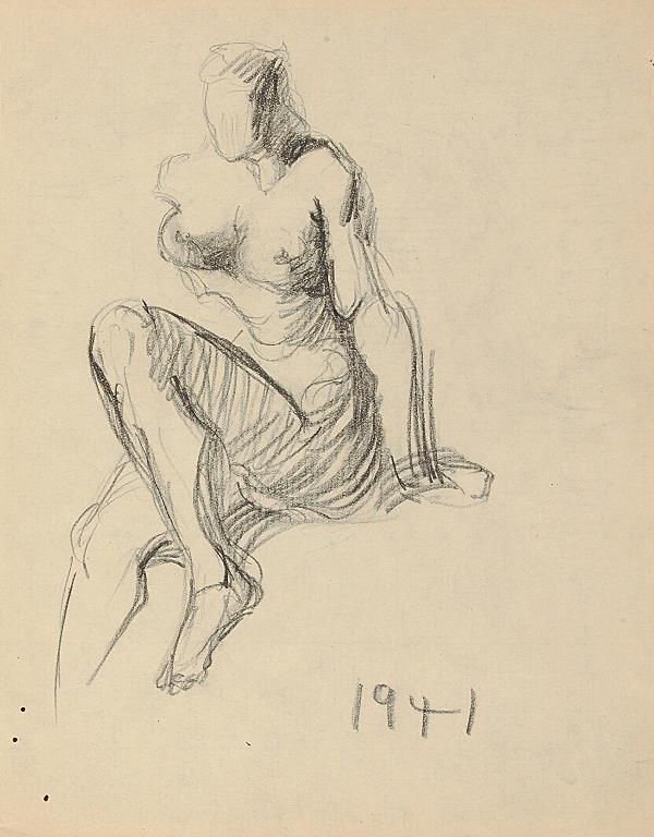 Francis Newton Souza, Untitled (Nude figure) , 1941