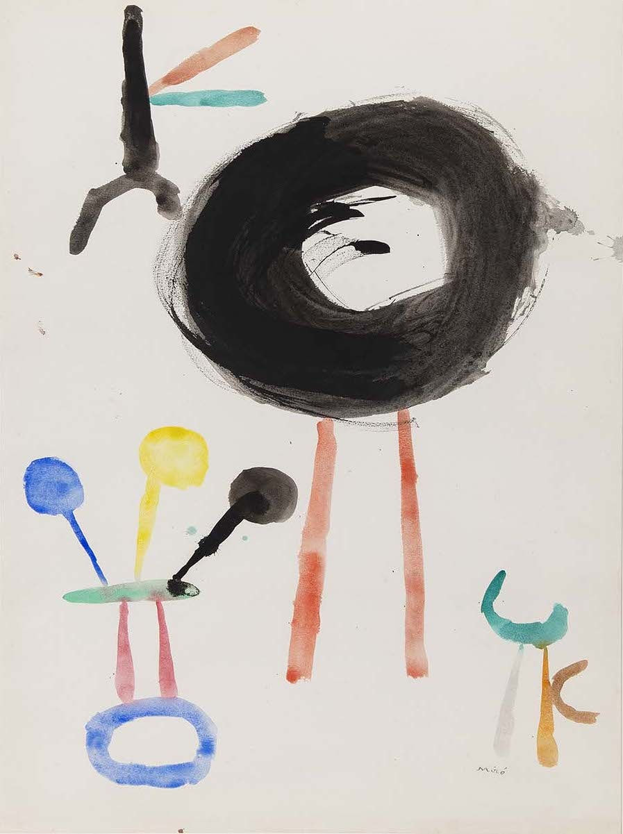 JOAN MIRO, Sans titre Au verso : Étude pour Ubu roi, 1949 (recto) - 1953 (verso)